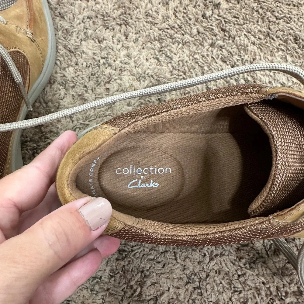 Clarks Collection Mens 12 M Tan Nubuck Mesh Moc Toe Boat Shoes 261486517110